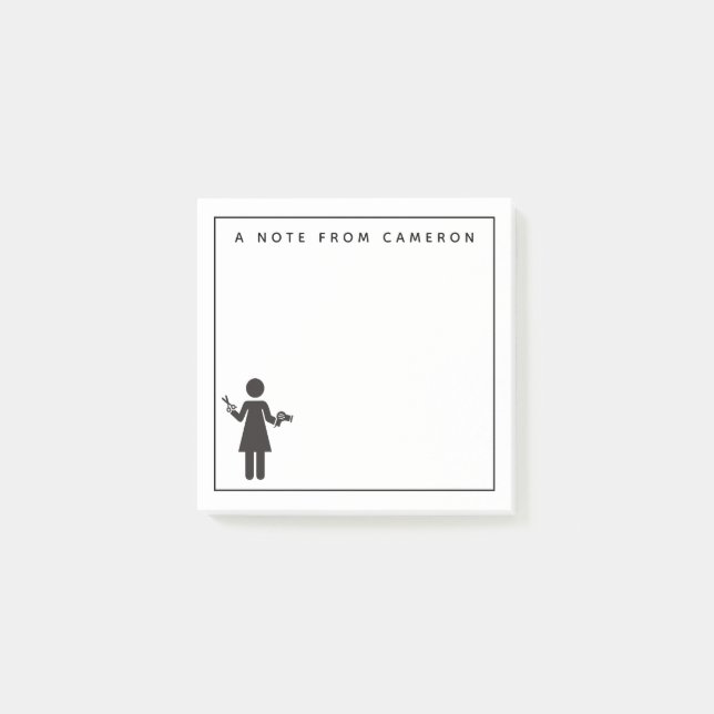 Post-it® Ajoutez votre symbole nommé de coiffeur de | (Devant)