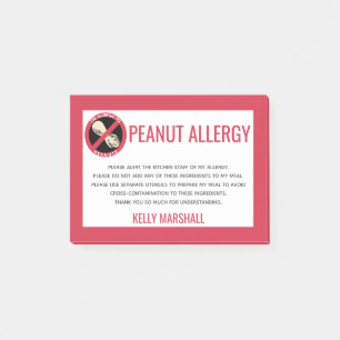 Post-it® Alerte aux arachides pour enfants personnalisée po
