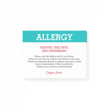 Alerte d'allergie alimentaire Restaurant personnal