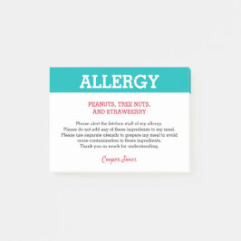 Post-it® Alerte d'allergie alimentaire Restaurant personnal