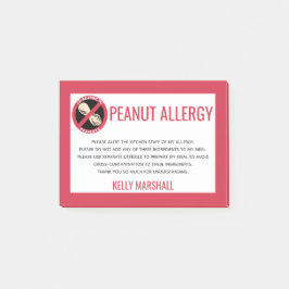 Post-it® Alerte d'allergie aux arachides Restaurant Enfants