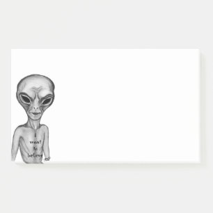Post-it® Alien gris, je veux croire
