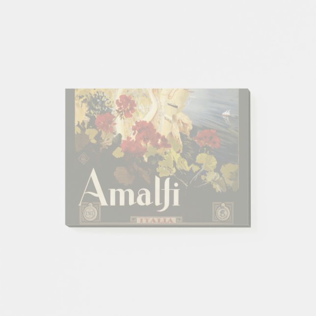 Post-it® Amalfi Italie Poster de voyage Graphique d'art (Devant)