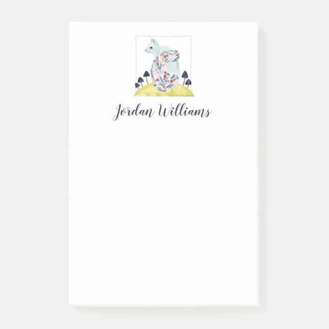 Post-it® Amis d'écureuil d'art populaire de la clémentine | (Devant)