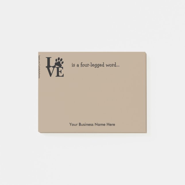 Post-it® Amour de Notes-PawPrint de post-it le "est. " (Devant)
