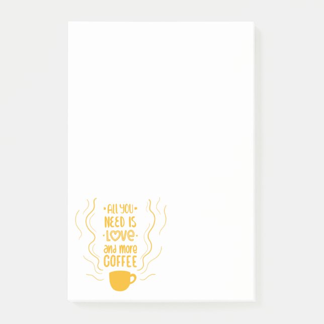 Post-it® Amoureux du café et de l'amour amusant (Devant)