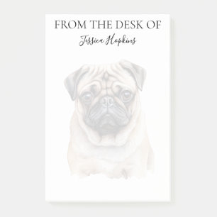 Post-it® Amoureux du Pug Chien Monogrammé