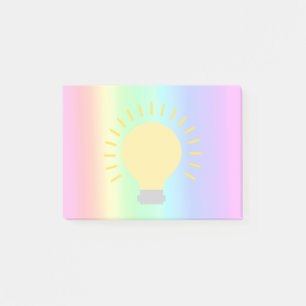 Post-it® Ampoule Pastel Arc-en-ciel violet jaune