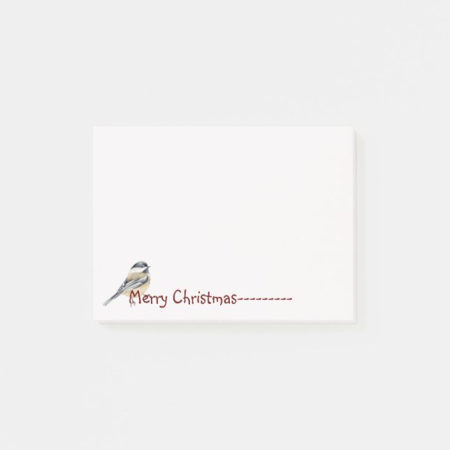 Post-it® Amusants Noël Pickadee Oiseau Nature Faune (Devant)