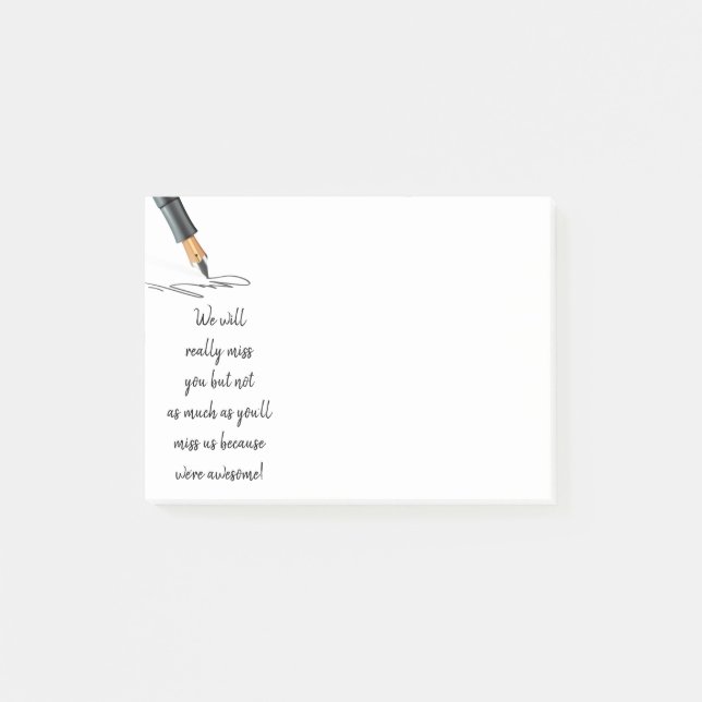 Post-it® Amusants Nous Manquerons Vous Citer Mème Humour (Devant)