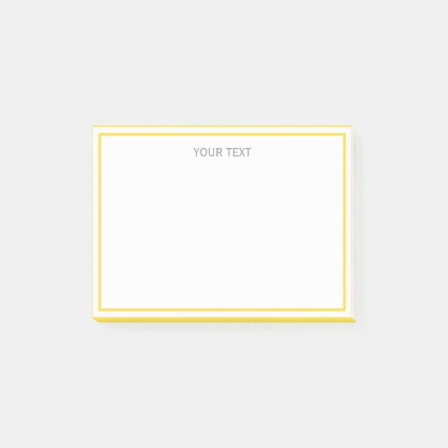 Post-it® Ananas jaune blanc encadré Nom Monogramme (Devant)