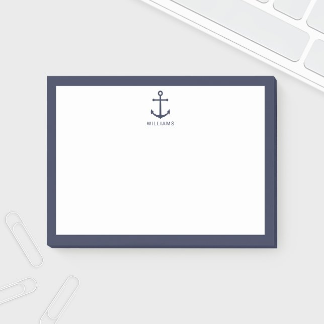 Post-it® Ancre bleue marine avec nom personnalisé (Créateur téléchargé)