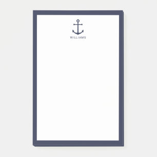 Post-it® Ancre bleue marine avec nom personnalisé