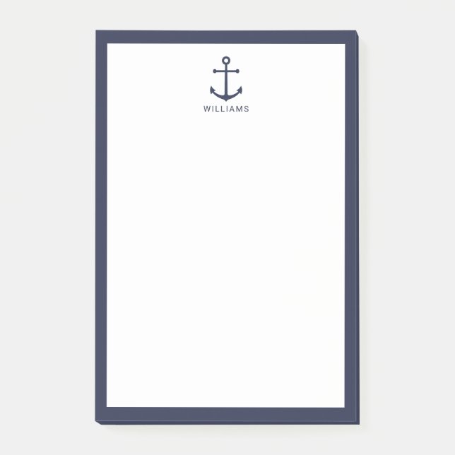 Post-it® Ancre bleue marine avec nom personnalisé (Devant)