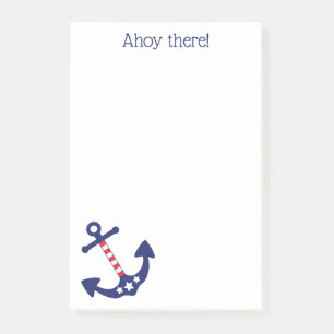 Post-it® Ancre nautique patriotique Ahoy There Citation 4 x