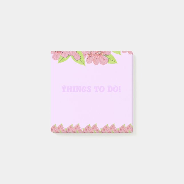 Post-it® Anémones roses Choses À FAIRE Purple Post-It Notes (Devant)