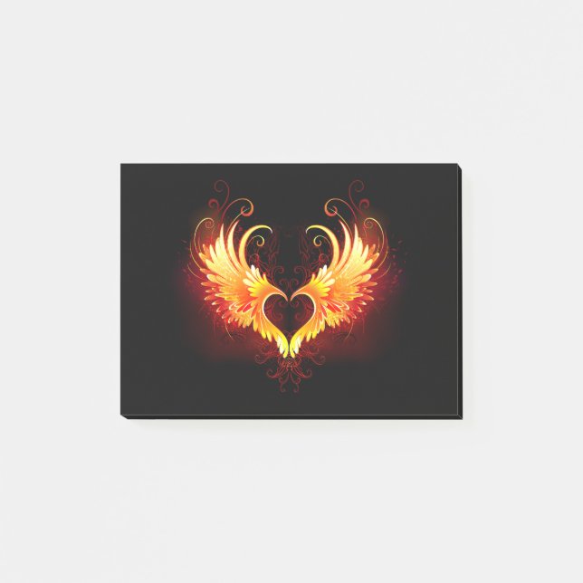 Post-it® Angel Fire Heart with Wings (Devant)