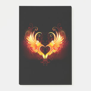Post-it® Angel Fire Heart with Wings