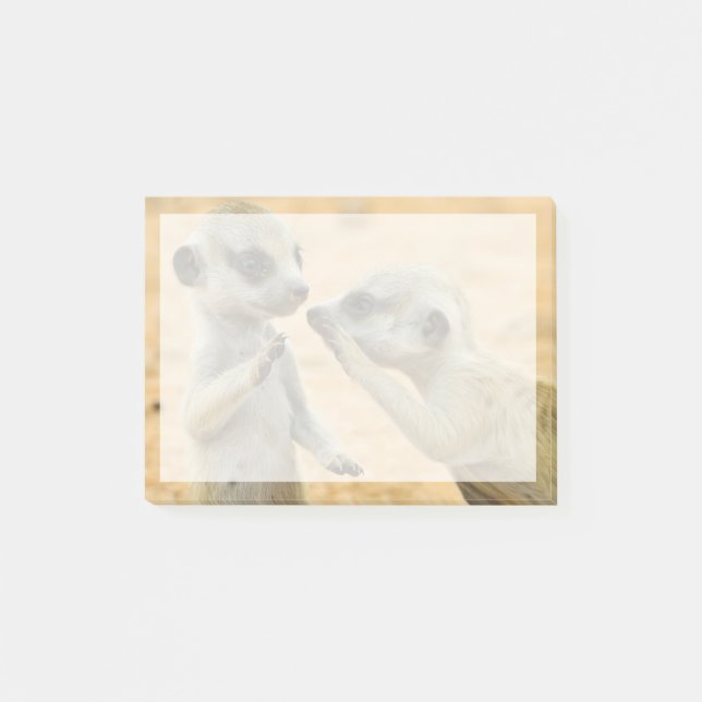 Post-it® Animaux de bébés cutest | Deux jeunes Meerkats (Devant)
