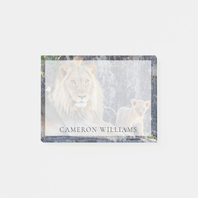 Post-it® Animaux de bébés cutest | Lion Dad & Cub (Devant)