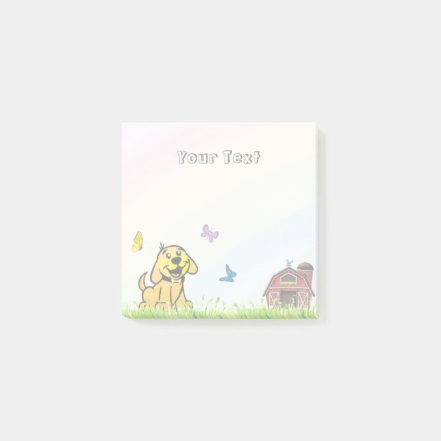 Post-it® Animaux de ferme modernes Chien Arc-en-ciel Enfant (Devant)