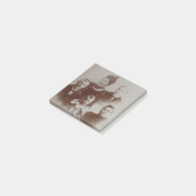 Post-it® Antique Famille Collage Photo B&W Image (Incliné)