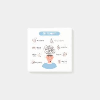 Post-it® Anxiety Tips Minimal Mental Health Art