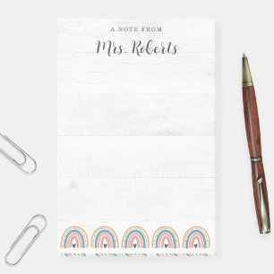Post-it® Appréciation de l'enseignant rustique Boho Rainbow