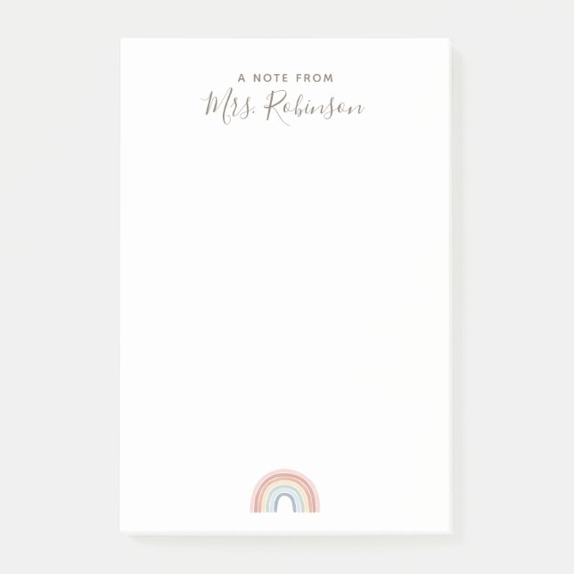 Post-it® Appréciation simple de l'enseignant arc-en-ciel (Devant)