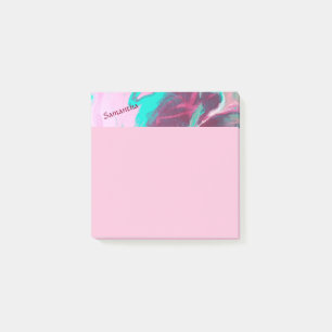 Post-it® Aqua Pink Abstrait Personnalisé Post it Notes 4x6