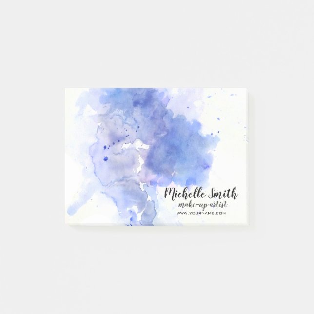 Post-it® Aquarelle Abstraite trait de brosse bleu clair (Devant)