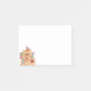 Post-it® Aquarelle amusant Grumpy Chat Kitten Noël