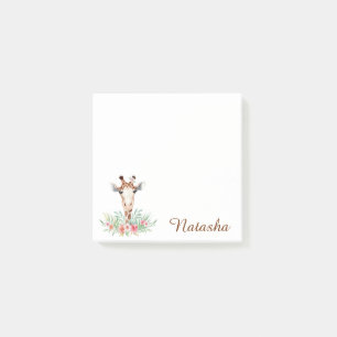 Post-it® Aquarelle amusante Giraffe Aquarelle Florale