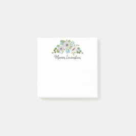 Post-it® Aquarelle Anémones Bleu Fleurs Whimsical