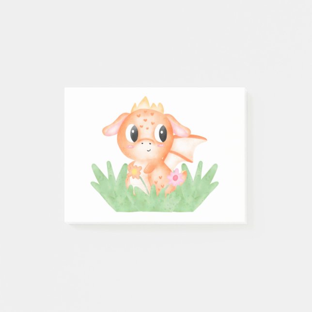 Post-it® Aquarelle Bébé Cute Dragon (Devant)