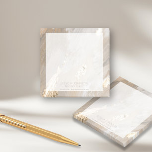 Post-it® Aquarelle Beige élégant Or Nom d'huile Notaire