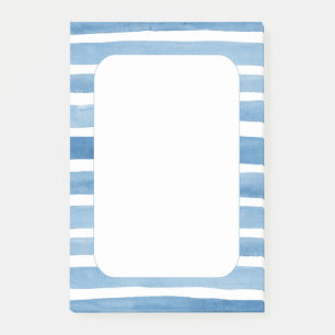 Post-it® Aquarelle bleu rayures nautiques. La plage