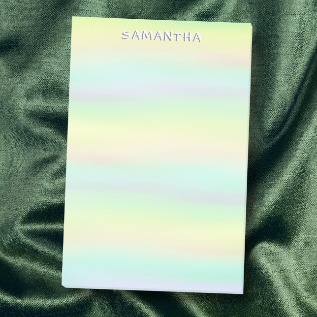 Post-it® Aquarelle bleu vert jaune pastel nom personnalisé (Créateur téléchargé)