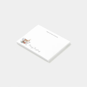 Post-it® Aquarelle Botanique Cerf Noël Fêtes