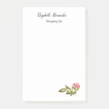 Aquarelle botanique rose sauvage en rose et vert.