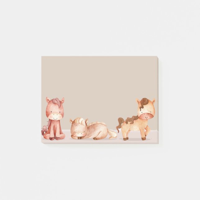 Post-it® Aquarelle Chevaux Dessin Dessin Belle Art (Devant)