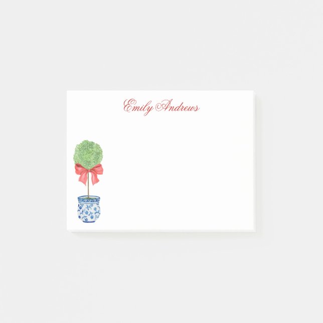 Post-it® Aquarelle Chinoiserie Bow rouge Topio (Devant)