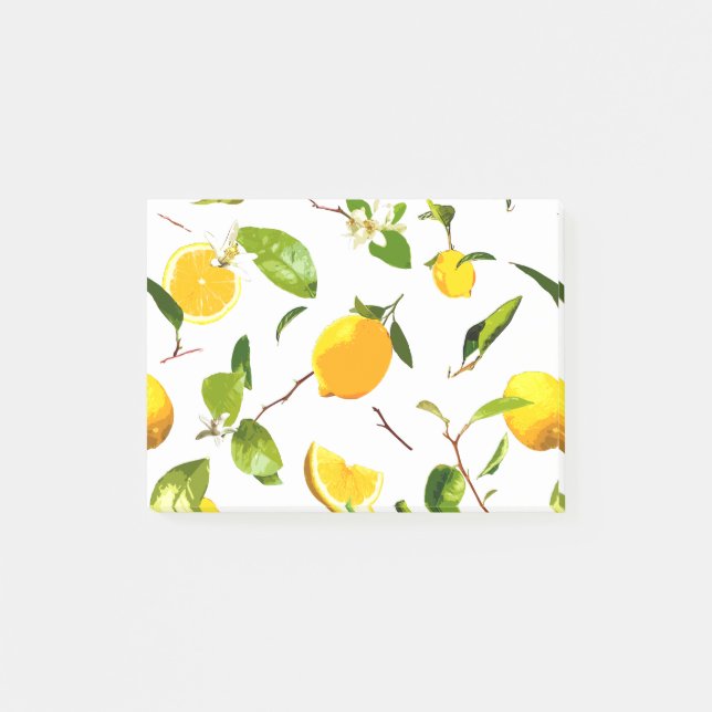 Post-it® Aquarelle Citron et Feuilles 16 (Devant)