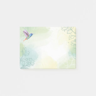 Post-it® Aquarelle Colibri Jardin Oiseau Nature Art