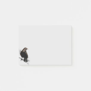 Post-it® Aquarelle Corbeau Oiseau Art animal Noir