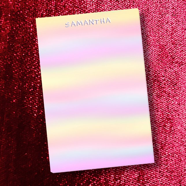 Post-it® Aquarelle couleur rose jaune pastel nom personnali (Créateur téléchargé)