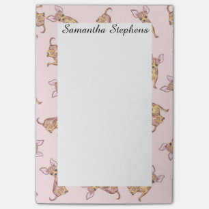Post-it® Aquarelle Cute Chihuahua Peinte rose Brown