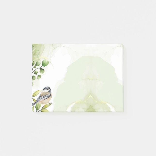Post-it® Aquarelle Cute Little Chickadee Oiseau Faune Art (Devant)