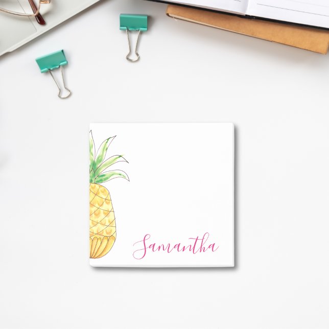 Post-it® Aquarelle d'ananas tropicale personnalisée (Créateur téléchargé)