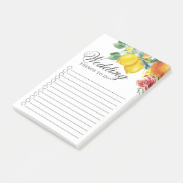 Post-it® Aquarelle de Citrus Mariage botanique